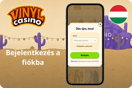 Vinyl Casino fiókba való bejelentkezés