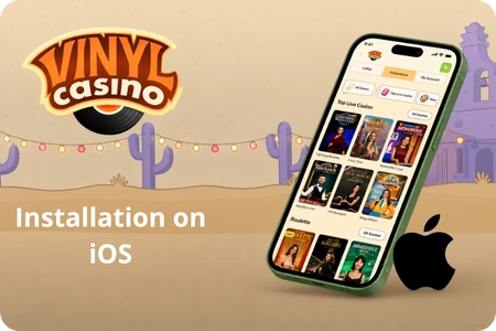 Vinyl Casino iOS shortcut and web app setup on iPhone