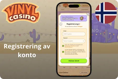 Registrering av konto – skjermbilde av registreringsskjema